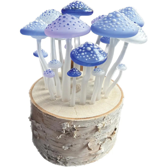 Handblown Glass Fairy Ring Mushroom Sculpture by Sage Studios