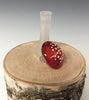 Sage Studios Glass  Cap Mushroom Perfume Bottle shown in Red Functional Art Glass Perfume Bottles