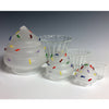 Sage Studios Glass Trio of Cupcakes Jars Sweets Line Functional Art Glass Covered Vessels