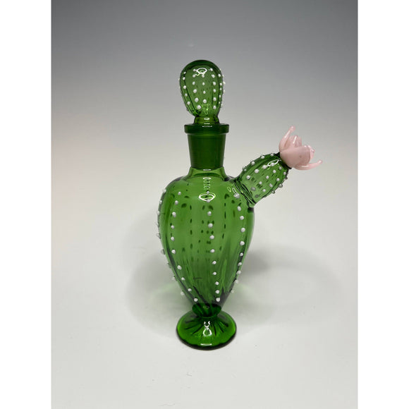 Sage Studios Glass Cactus Perfume Bottle Functional Art Glass Perfume Bottles