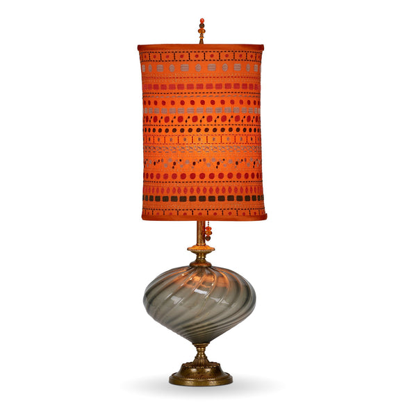 Sammy Table Lamp 207ai156 by Kinzig Design Colors Orange Smoky Gray Artistic Artisan Designer Table Lamps