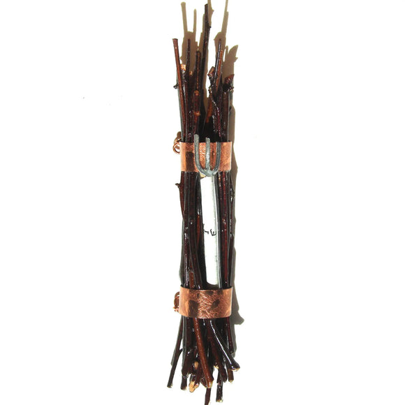 Sherri Cohen Design Mezuzah Catskill Mountain Copper, Sterling Ane Wood, Artistic Artisan Designer Judaica