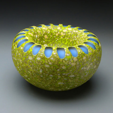 Shoal Series in Sandbar Handblown Glass Bowl by Thomas Spake Studios Artisan Handblown Art Glass Bowls