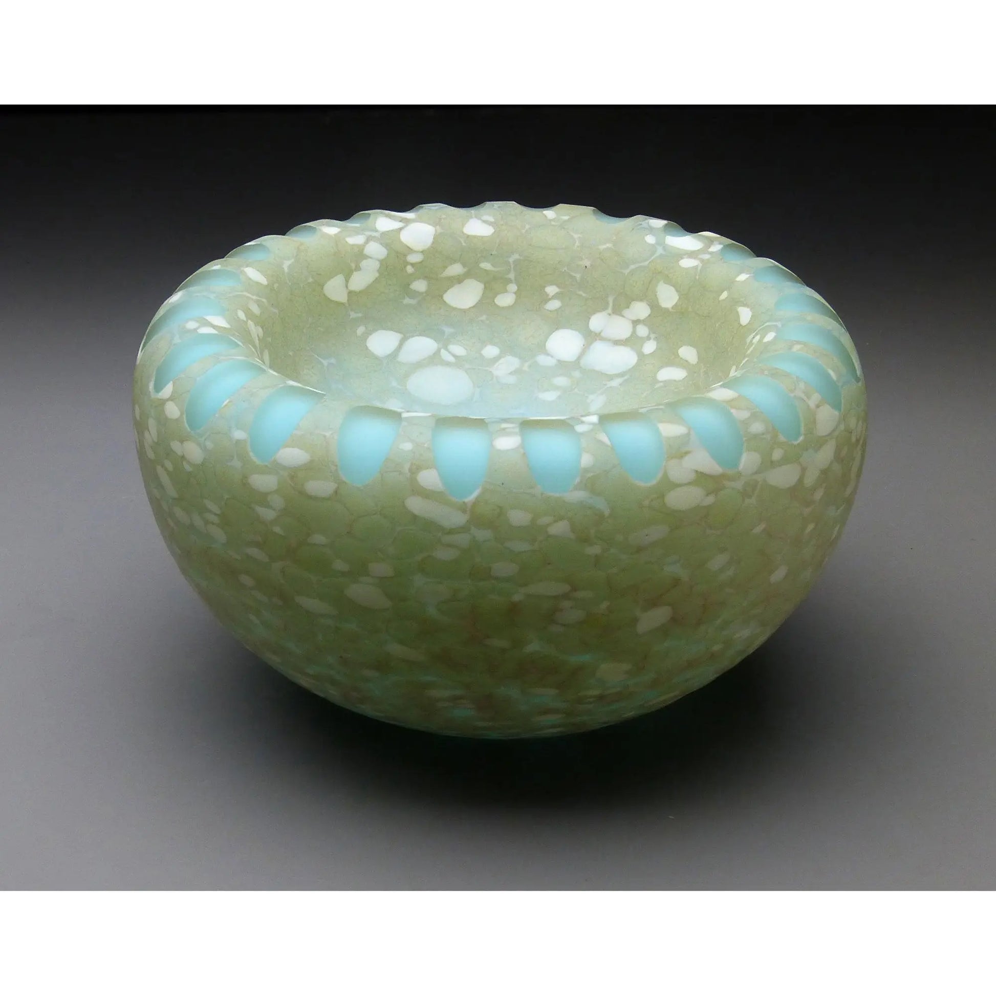 Shoal Series in Seafoam Handblown Glass Bowl by Thomas Spake Studios Artisan Handblown Art Glass Bowls