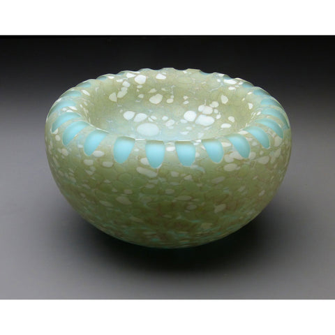 Shoal Series in Seafoam Handblown Glass Bowl by Thomas Spake Studios Artisan Handblown Art Glass Bowls