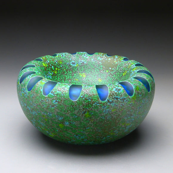 Shoal Series in Tidepool Handblown Glass Bowl by Thomas Spake Studios Artisan Handblown Art Glass Bowls