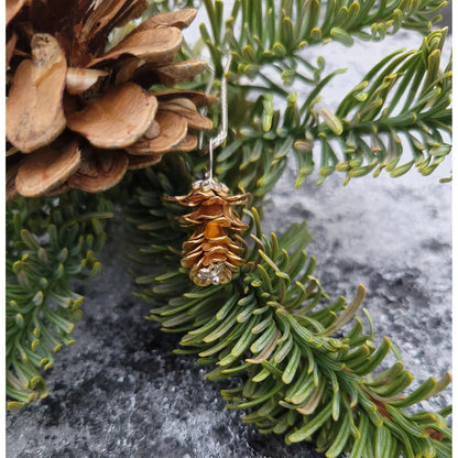 Silver Garden Designs Brass Pine Cone Pendant Necklace NB21 Artistic Artisan Designer Jewelry