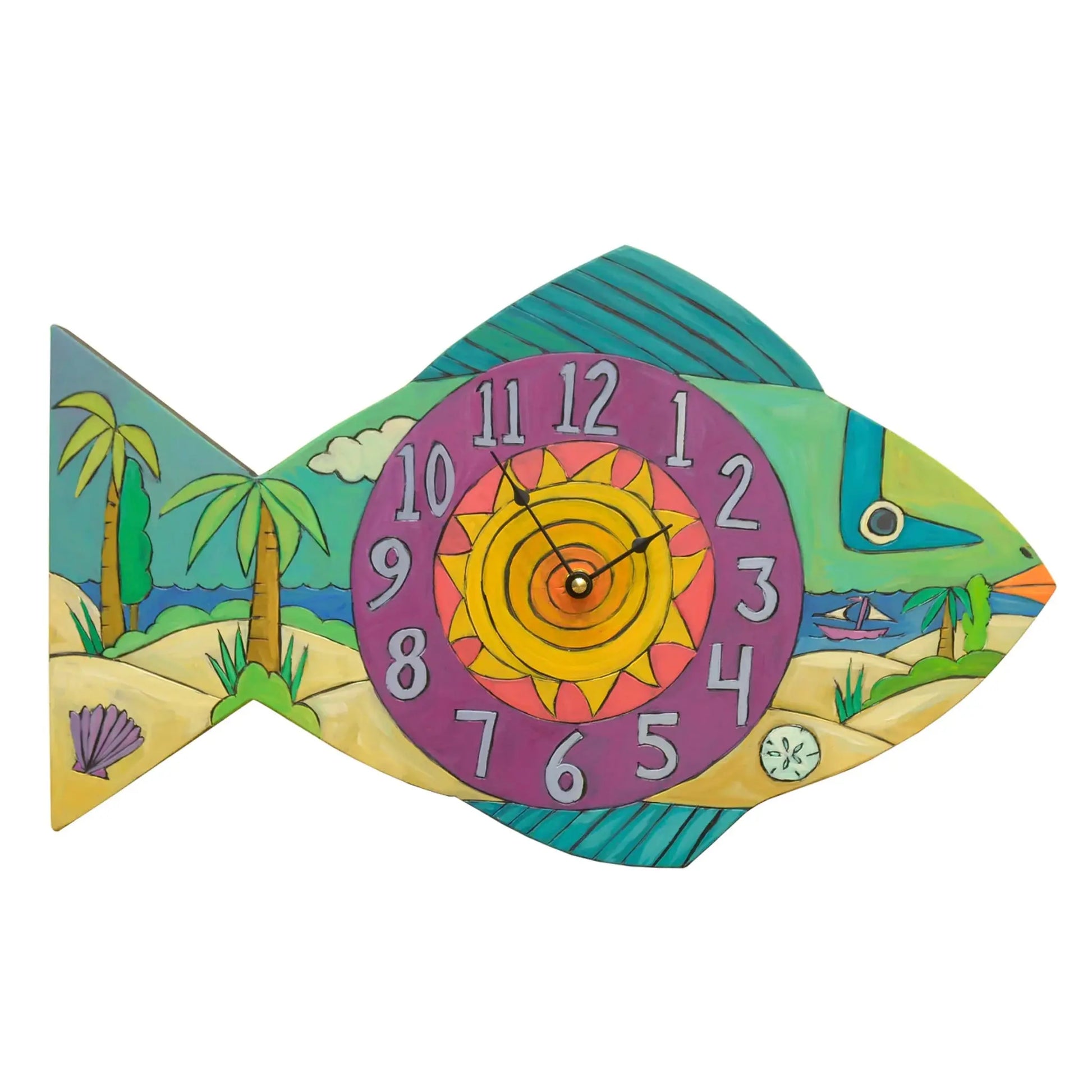 Sincerely Sticks Wall Clock Beach Time Artistic Artisan Designer Clocks