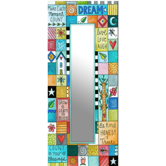 Sincerely Sticks Rectangular Mirror Playful Patchwork Artistic Artisan Designer Mirrors