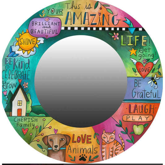 Sincerely Sticks Round Mirror Fairest of Them All Artistic Artisan Designer Mirrors