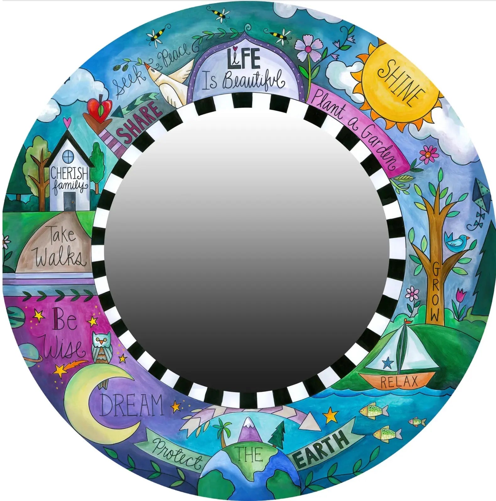 Sincerely Sticks Round Mirror How to Live Well Artistic Artisan Designer Mirrors