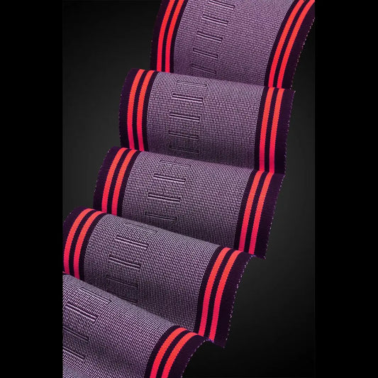 OK Wink Scarf in Orchid and Paprika by Sosumi Weaving Pamela Whitlock Handwoven Bamboo Scarves