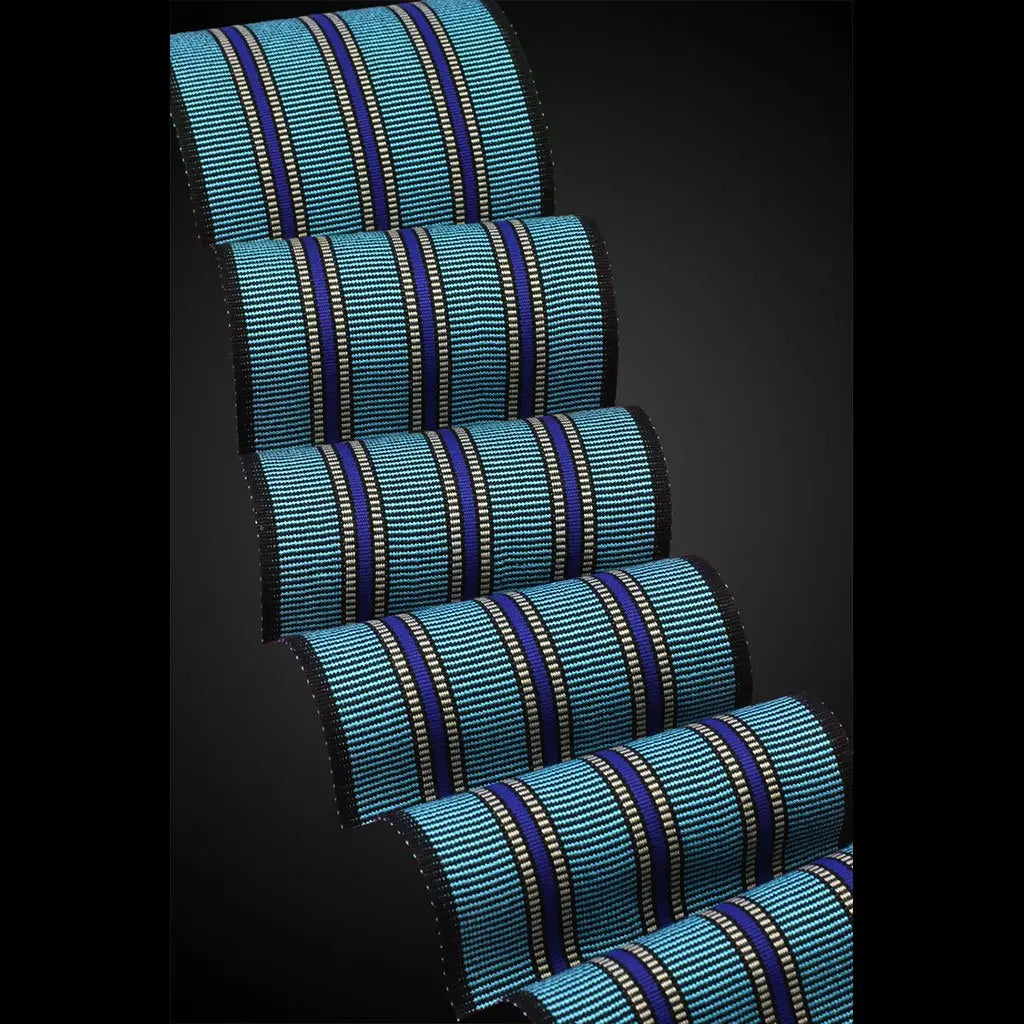 Wilder Scarf in Turquoise Limoges and Walnut by Sosumi Weaving Pamela Whitlock Handwoven Bamboo Scarves