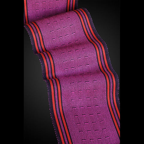 Wink Scarf in Magenta and Paprika by Sosumi Weaving Pamela Whitlock Handwoven Bamboo Scarves