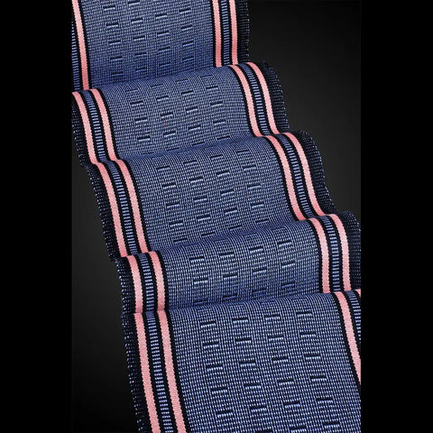 Wink Scarf in Periwinkle and Coral by Sosumi Weaving Pamela Whitlock Handwoven Bamboo Scarves