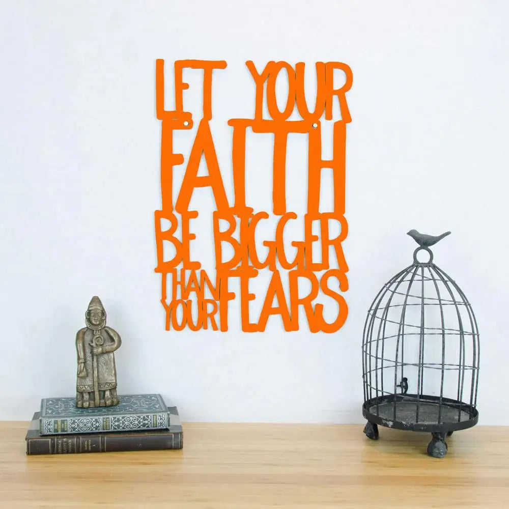 Wood Wall Art Sign Let Your Faith Be Bigger Than Your Fear by Spunky Fluff Spunky Fluff