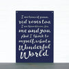 Spunky Fluff Wood Wall Art Sign Wonderful World Artistic Artisan Designer Signs