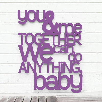 Wood Wall Art Sign You and Me Together by Spunky Fluff Spunky Fluff