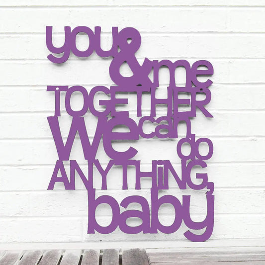 Wood Wall Art Sign You and Me Together by Spunky Fluff Spunky Fluff