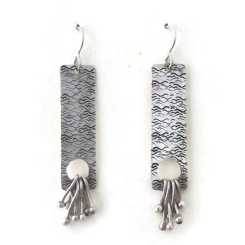 Stamped and Oxidized Sterling Silver Earrings E276 by Joanna Craft Jewelry Design Artistic Artisan Designer Jewelry