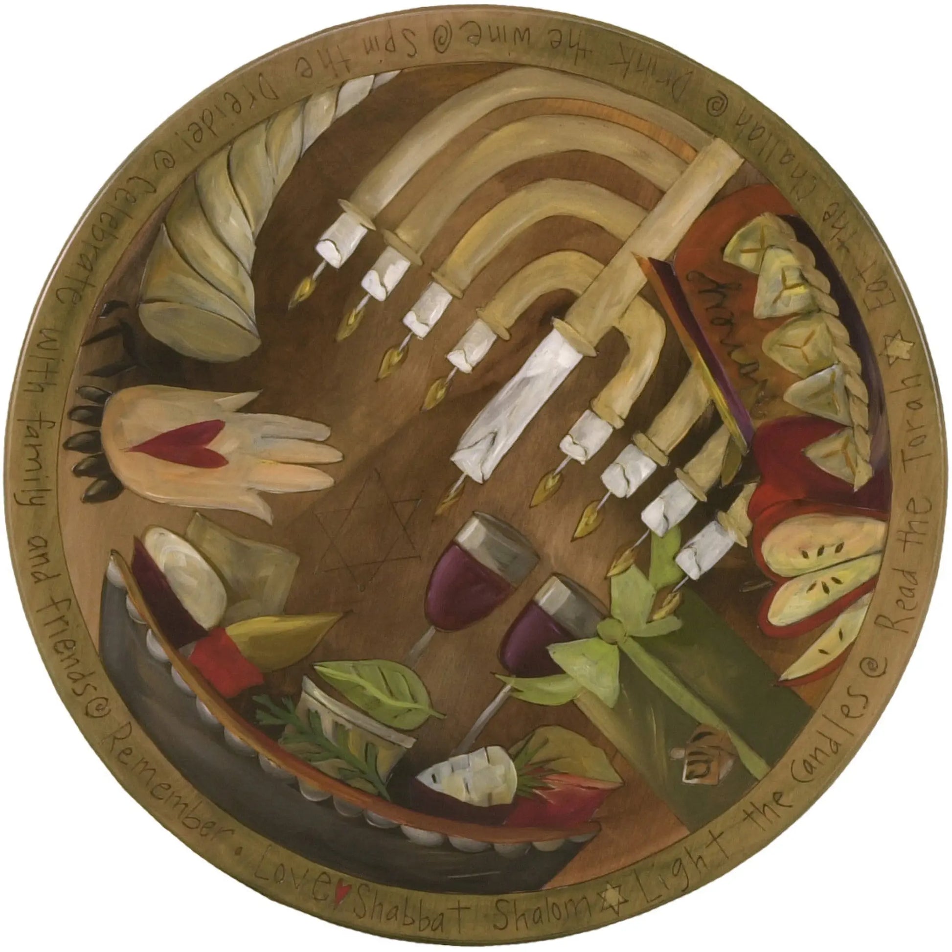 Sticks Judaica Small Lazy Susan LZY001-D11099, Artistic Artisan Designer Judaica