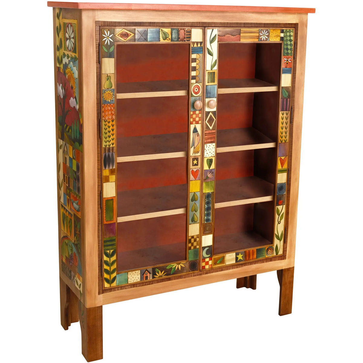 Large Double Door Bookcase by Sticks BCS005-D70951, Artistic Artisan ...