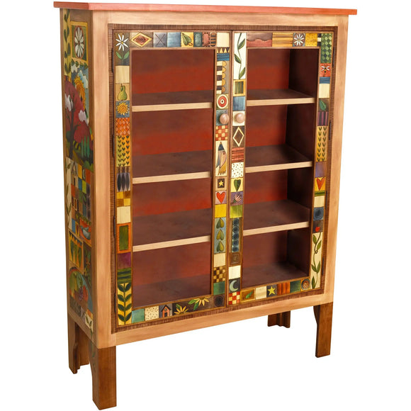 Large Double Door Bookcase by Sticks BCS005-D70951, Artistic Artisan Designer Bookcases