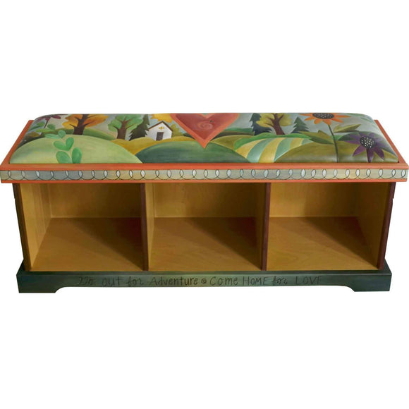 Sticks Leather Storage Bench without Boxes Artistic Artisan Designer Storage Benches