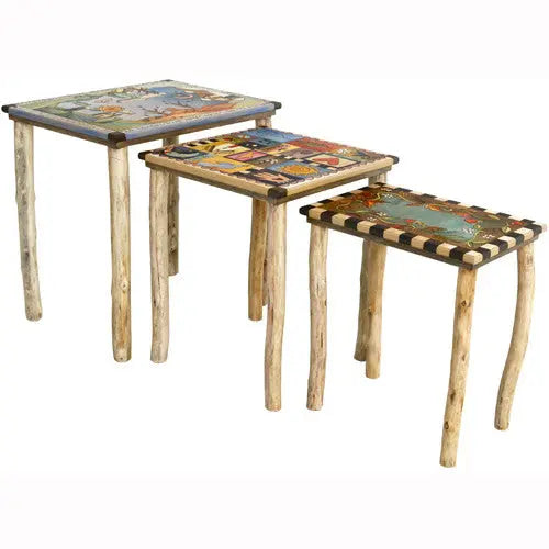 Sticks Nesting Tables END007 D72342a, Artistic Artisan Designer Tables