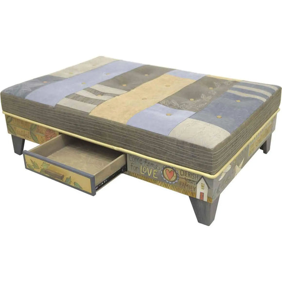 Sticks Ottoman with Storage Drawer OTT008 013938 Artistic Artisan Designer Ottomans