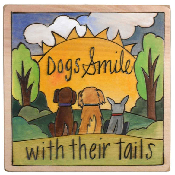 Sticks Plaque PLQ001 PLQ003 010210 Dogs Smile With Their Tails Artistic Artisan Designer Plaques