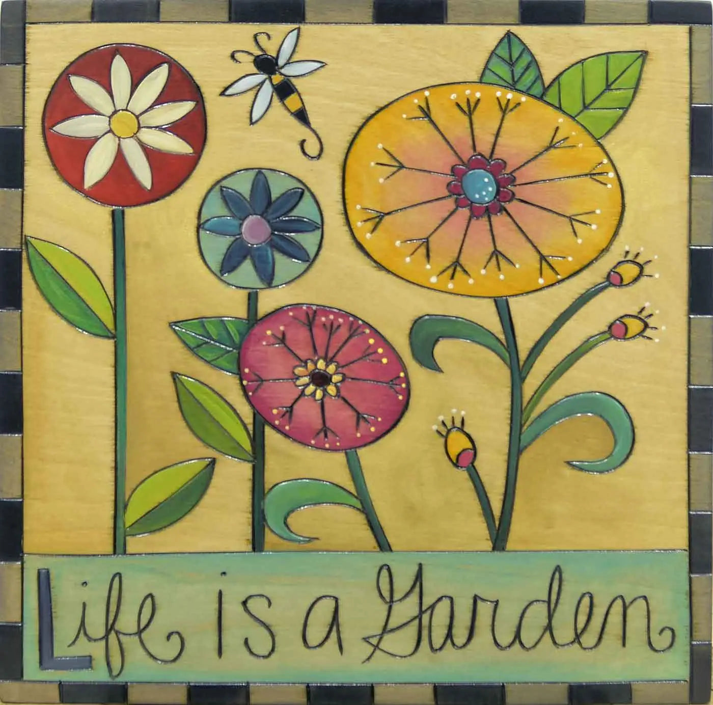 Sticks Plaque PLQ001 PLQ003 013894 Life is a Garden Artistic Artisan Designer Plaques