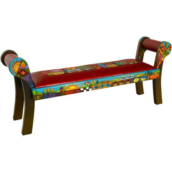 Sticks Roll Arm Bench BEN050-D701026, Artistic Artisan Designer Benches