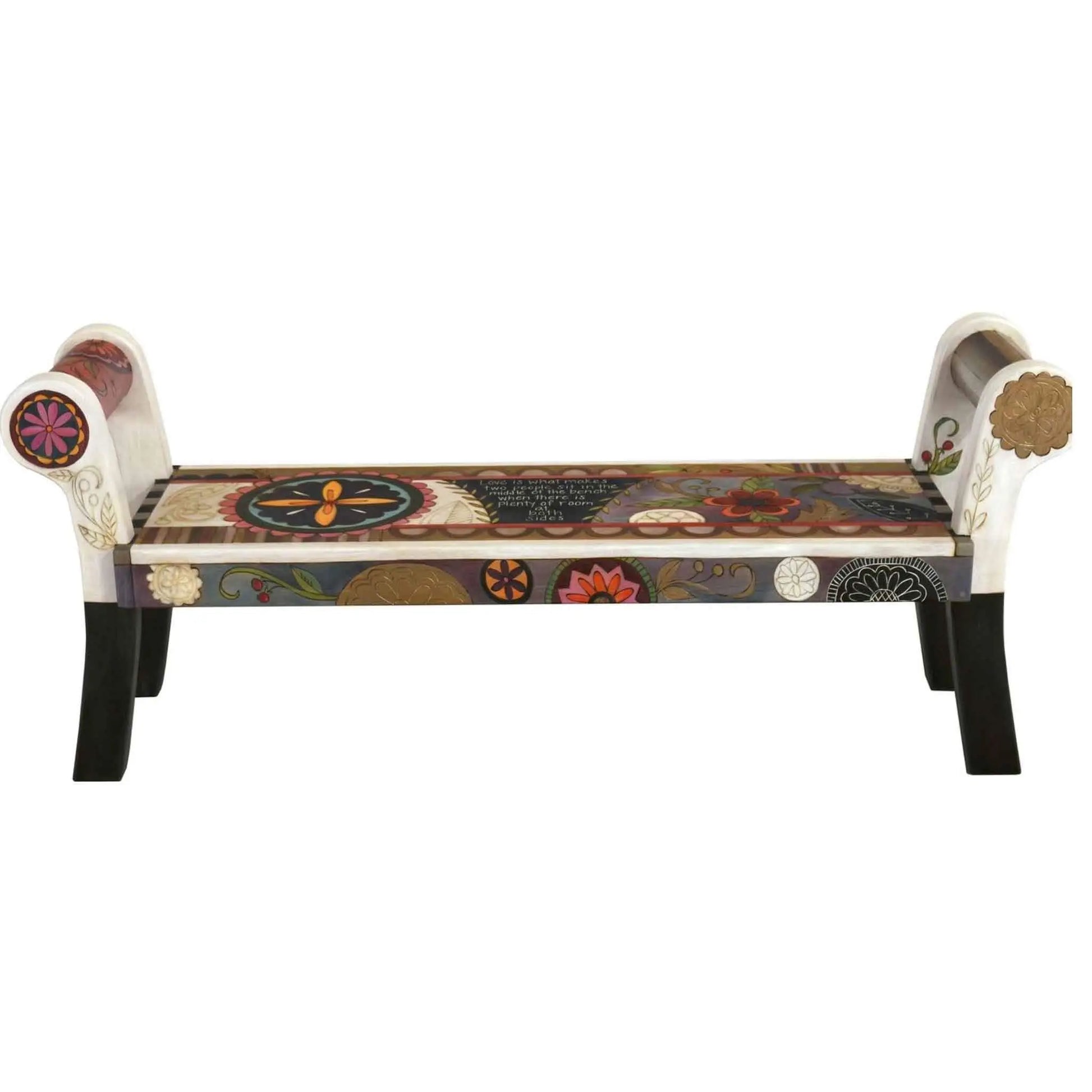 Sticks Rolled Arm Bench BEN053 1 Artistic Artisan Designer Benches