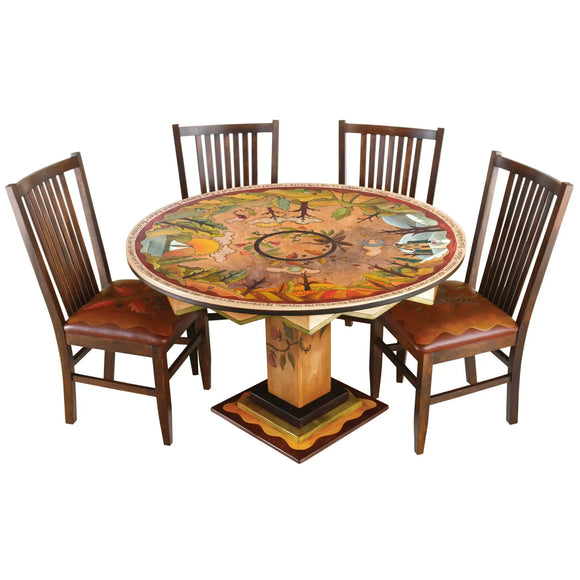 Sticks Round Dining Table DIN-D73626, Artistic Artisan Designer Tables