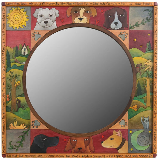 Square Framed Circular Mirror  MIR038-D75711