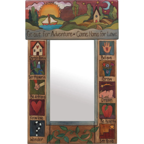 Sticks Square Topped Standard Mirror MIR051, MIR054-S314749, Artistic Artisan Designer Mirrors