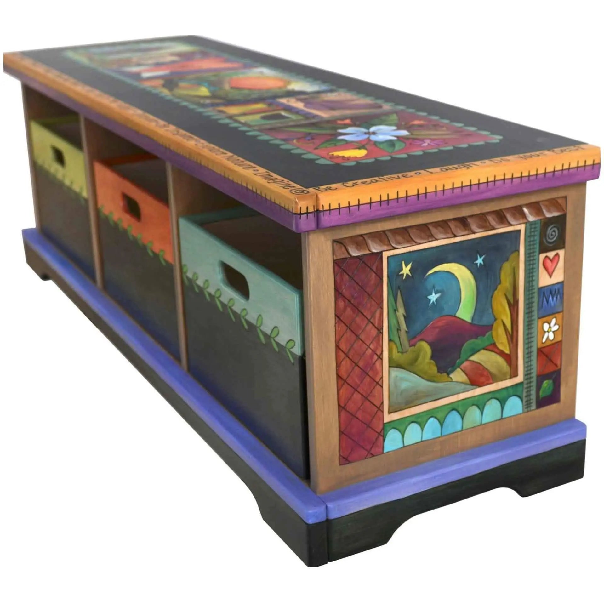 Sticks Storage Bench with Boxes BEN036 Artistic Artisan Designer ...