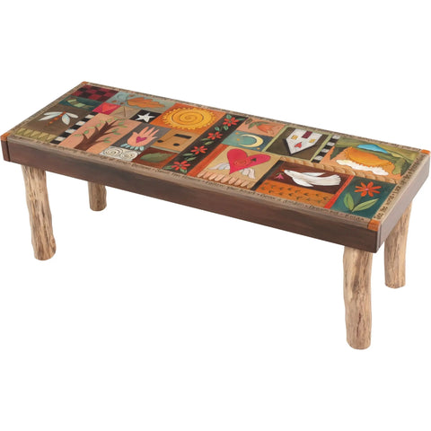 Sticks Wood Bench with Log Legs, BEN001, BEN011-S316562, Artistic Artisan Designer Benches