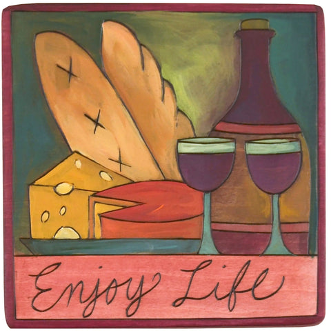 Sticks Plaque Enjoy Life PLQ001-D75234, Artistic Artisan Designer Plaques Wall Art With Inspiration Words, Phrases, and Sayings