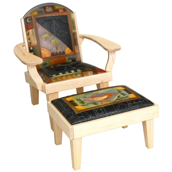 Sticks Friedrichs Chair & Ottoman CHR075, OTT002-D73273, Artistic Artisan Designer Seating and Chairs