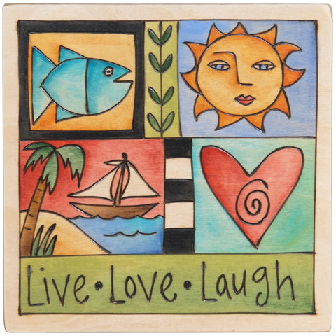 Sticks Plaque Live, Love, Laugh PLQ001-S317488, Artistic Artisan Designer Plaques Wall Art With Inspiration Words, Phrases, and Sayings