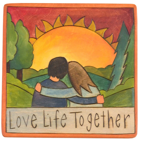 Sticks Plaque Love Life Together PLQ001, PLQ010-D75233, Artistic Artisan Designer Plaques Wall Art With Inspiration Words, Phrases, and Sayings