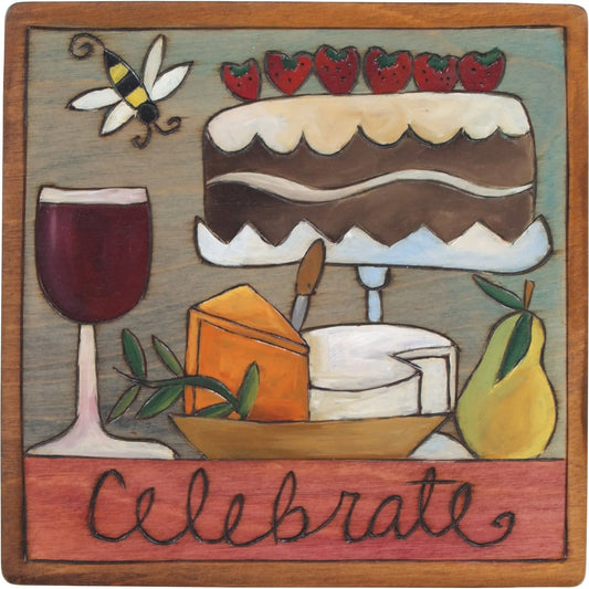 Sticks Plaque Celebrate, PLQ001, PLQ010-S314669, Artistic Artisan Designer Plaques Wall Art With Inspiration Words, Phrases, and Sayings