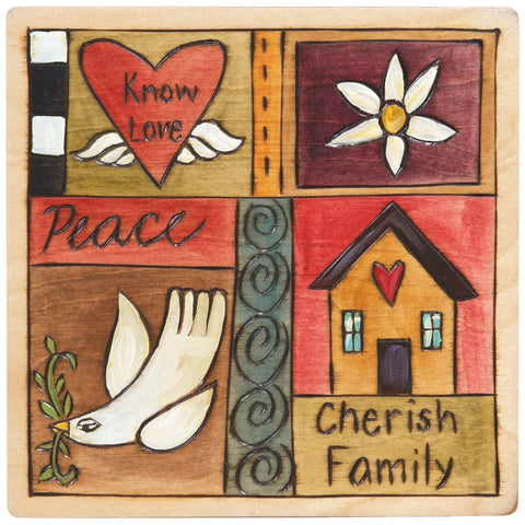 Sticks Plaque Quilt Style PLQ001-S36346, Artistic Artisan Designer Plaques Wall Art With Inspiration Words, Phrases, and Sayings