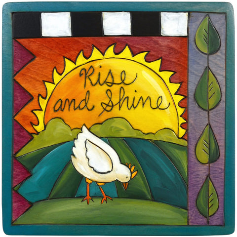 Sticks Rise and Shine Plaque PLQ001-D703098, Artistic Artisan Designer Plaques Wall Art With Inspiration Words, Phrases, and Sayings