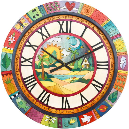 Sticks Round Wall Clock CLK007, CLK014, CLK015, D71896, Artistic Artisan Designer Clocks
