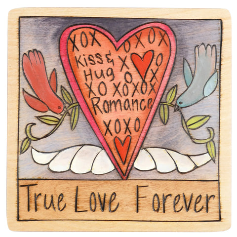 Sticks Plaque True Love Forever PLQ001, PLQ010-D70065, Artistic Artisan Designer Plaques Wall Art With Inspiration Words, Phrases, and Sayings