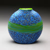 Strata Series in Blue Handblown Glass Vase by Thomas Spake Studios Artisan Handblown Art Glass Vases