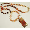 Susan Anderson Mexican Fire Opal and Jasper Pendant Necklace 823